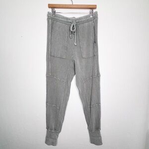 Free People Movement The Simple Life Waffle Knit Jogger Pants Sage Size M